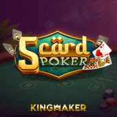 5 Card Poker cover art with poker hand theme