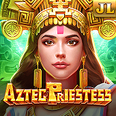 Aztec Priestess slot cover art with jungle temple theme
