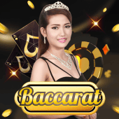Baccarat A live table cover art with green felt theme