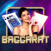 Baccarat B live table cover art with red felt theme