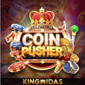 Coin Pusher cover art with stacked coins theme