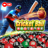 Cricket Ball Roulette cover art with spinning wheel theme