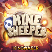 Minesweeper cover art with grid and mine theme