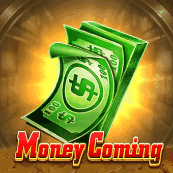 Money Coming slot cover art with cash rain theme